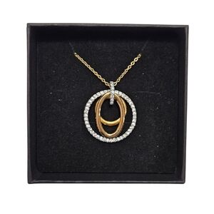 Swarovski Mambo Gold Tone Pavé Crystal Pendant Necklace